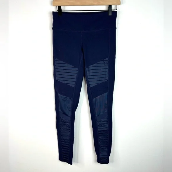 ALO YOGA MOTO Leggings blue Small - Picture 2 of 8